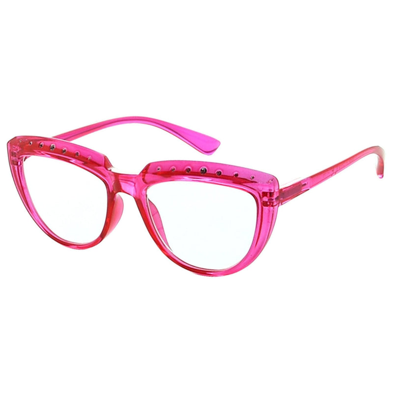 eyekeeper.com Rhinestone Half Moon Design Reading Glasses R2018 Eyeglasses Pale Violet Red Red / without magnification,Red / +0.50,Red / +0.75,Red / +1.00,Red / +1.25,Red / +1.50,Red / +1.75,Red / +2.00,Red / +2.25,Red / +2.50,Red / +2.75,Red / +3.00,Red / +3.50,Red / +4.00