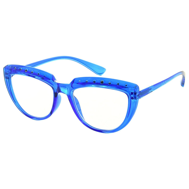 eyekeeper.com Rhinestone Half Moon Design Reading Glasses R2018 Eyeglasses White Smoke Blue / without magnification,Blue / +0.50,Blue / +0.75,Blue / +1.00,Blue / +1.25,Blue / +1.50,Blue / +1.75,Blue / +2.00,Blue / +2.25,Blue / +2.50,Blue / +2.75,Blue / +3.00,Blue / +3.50,Blue / +4.00