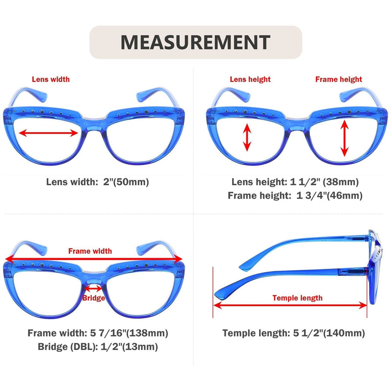 eyekeeper.com Rhinestone Half Moon Design Reading Glasses R2018 Eyeglasses Steel Blue Blue / without magnification,Blue / +0.50,Blue / +0.75,Blue / +1.00,Blue / +1.25,Blue / +1.50,Blue / +1.75,Blue / +2.00,Blue / +2.25,Blue / +2.50,Blue / +2.75,Blue / +3.00,Blue / +3.50,Blue / +4.00,Purple / without magnification,Purple / +0.50,Purple / +0