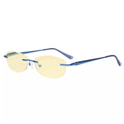 eyekeeper.com Rimless Blue Light Blocking Reading Glasses TMWK9903A Eyeglasses White Smoke Blue / without magnification,Blue / +0.50,Blue / +1.00,Blue / +1.25,Blue / +1.50,Blue / +1.75,Blue / +2.00,Blue / +2.50,Blue / +3.00,Blue / +3.50