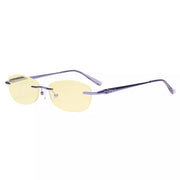eyekeeper.com Rimless Blue Light Blocking Reading Glasses TMWK9903A Eyeglasses White Smoke Purple / without magnification,Purple / +0.50,Purple / +1.00,Purple / +1.25,Purple / +1.50,Purple / +1.75,Purple / +2.00,Purple / +2.50,Purple / +3.00,Purple / +3.50