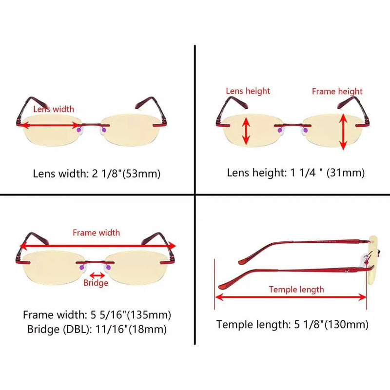 eyekeeper.com Rimless Blue Light Blocking Reading Glasses TMWK9903A Eyeglasses White Smoke Black / without magnification,Black / +0.50,Black / +1.00,Black / +1.25,Black / +1.50,Black / +1.75,Black / +2.00,Black / +2.50,Black / +3.00,Black / +3.50,Blue / without magnification,Blue / +0.50,Blue / +1.00,Blue / +1.25,Blue / +1.50,Blue / +1.75,Blue