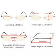 eyekeeper.com Rimless Blue Light Blocking Reading Glasses TMWK9903B Eyeglasses White Smoke Black / without magnification,Black / +0.50,Black / +1.00,Black / +1.25,Black / +1.50,Black / +1.75,Black / +2.00,Black / +2.25,Black / +2.50,Black / +3.00,Black / +3.50,Blue / without magnification,Blue / +0.50,Blue / +1.00,Blue / +1.25,Blue / +1.50,Blue
