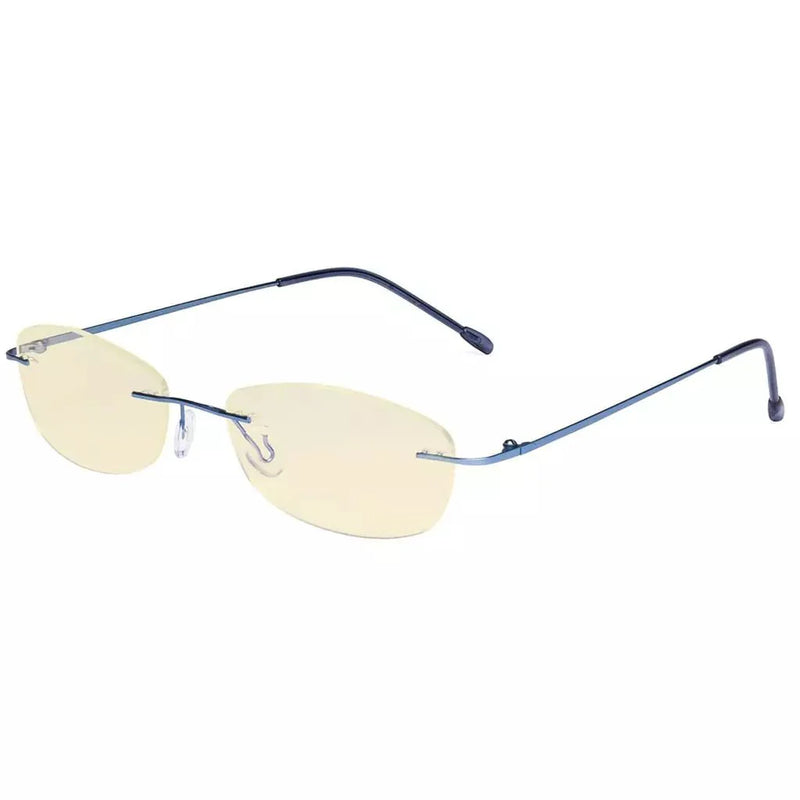 eyekeeper.com Rimless Blue Light Blocking Reading Glasses TMWK9903B Eyeglasses White Smoke Blue / without magnification,Blue / +0.50,Blue / +1.00,Blue / +1.25,Blue / +1.50,Blue / +1.75,Blue / +2.00,Blue / +2.25,Blue / +2.50,Blue / +3.00,Blue / +3.50