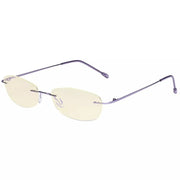 eyekeeper.com Rimless Blue Light Blocking Reading Glasses TMWK9903B Eyeglasses White Smoke Purple / without magnification,Purple / +0.50,Purple / +1.00,Purple / +1.25,Purple / +1.50,Purple / +1.75,Purple / +2.00,Purple / +2.25,Purple / +2.50,Purple / +3.00,Purple / +3.50