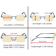 eyekeeper.com Rimless Blue Light Blocking Reading Glasses TMWK9905A Eyeglasses White Smoke Black / without magnification,Black / +0.50,Black / +1.00,Black / +1.25,Black / +1.50,Black / +1.75,Black / +2.00,Black / +2.50,Black / +3.00,Black / +3.50,Blue / without magnification,Blue / +0.50,Blue / +1.00,Blue / +1.25,Blue / +1.50,Blue / +1.75,Blue