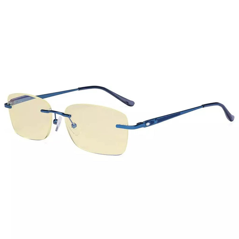 eyekeeper.com Rimless Blue Light Blocking Reading Glasses TMWK9905A Eyeglasses White Smoke Blue / without magnification,Blue / +0.50,Blue / +1.00,Blue / +1.25,Blue / +1.50,Blue / +1.75,Blue / +2.00,Blue / +2.50,Blue / +3.00,Blue / +3.50