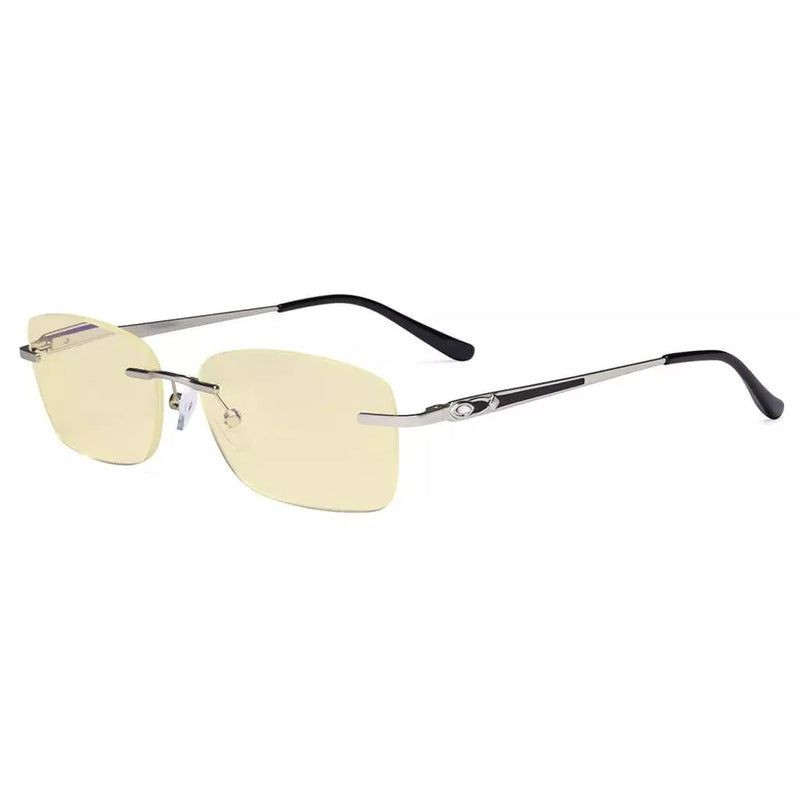 eyekeeper.com Rimless Blue Light Blocking Reading Glasses TMWK9905A Eyeglasses White Smoke Silver / without magnification,Silver / +0.50,Silver / +1.00,Silver / +1.25,Silver / +1.50,Silver / +1.75,Silver / +2.00,Silver / +2.50,Silver / +3.00,Silver / +3.50