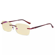 eyekeeper.com Rimless Blue Light Blocking Reading Glasses TMWK9905A Eyeglasses White Smoke Red / without magnification,Red / +0.50,Red / +1.00,Red / +1.25,Red / +1.50,Red / +1.75,Red / +2.00,Red / +2.50,Red / +3.00,Red / +3.50