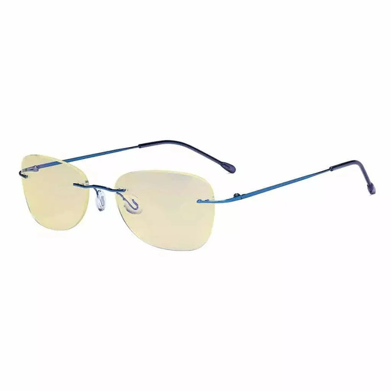 eyekeeper.com Rimless Blue Light Blocking Reading Glasses TMWK9907B Eyeglasses White Smoke Blue / without magnification,Blue / +0.50,Blue / +1.00,Blue / +1.25,Blue / +1.50,Blue / +1.75,Blue / +2.00,Blue / +2.50,Blue / +3.00,Blue / +3.50
