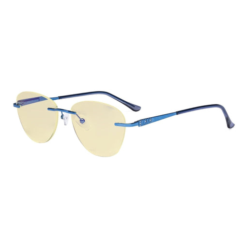 eyekeeper.com Rimless Blue Light Blocking Reading Glasses TMWK9901A Eyeglasses Bisque Blue / without magnification,Blue / +0.50,Blue / +1.00,Blue / +1.25,Blue / +1.50,Blue / +1.75,Blue / +2.00,Blue / +2.50,Blue / +3.00,Blue / +3.50