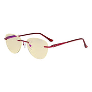 eyekeeper.com Rimless Blue Light Blocking Reading Glasses TMWK9901A Eyeglasses Wheat Red / without magnification,Red / +0.50,Red / +1.00,Red / +1.25,Red / +1.50,Red / +1.75,Red / +2.00,Red / +2.50,Red / +3.00,Red / +3.50