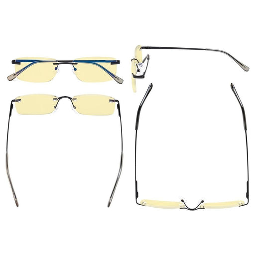 eyekeeper.com Rimless Classic Blue Light Blocking Reading Glasses TMCG1612 Eyeglasses Bisque Black / +1.25,Black / +2.00,Black / +2.50,Gold / +1.25,Gold / +2.00,Gunmetal / without magnification,Gunmetal / +1.25,Gunmetal / +2.00,Gunmetal / +2.50