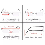 eyekeeper.com Rimless Metal Scholar Reading Glasses RWK9905 Eyeglasses White Smoke Black / without magnification,Black / +0.50,Black / +1.00,Black / +1.25,Black / +1.50,Black / +1.75,Black / +2.00,Black / +2.25,Black / +2.50,Black / +3.00,Black / +3.50,Red / without magnification,Red / +0.50,Red / +1.00,Red / +1.25,Red / +1.50,Red / +1.