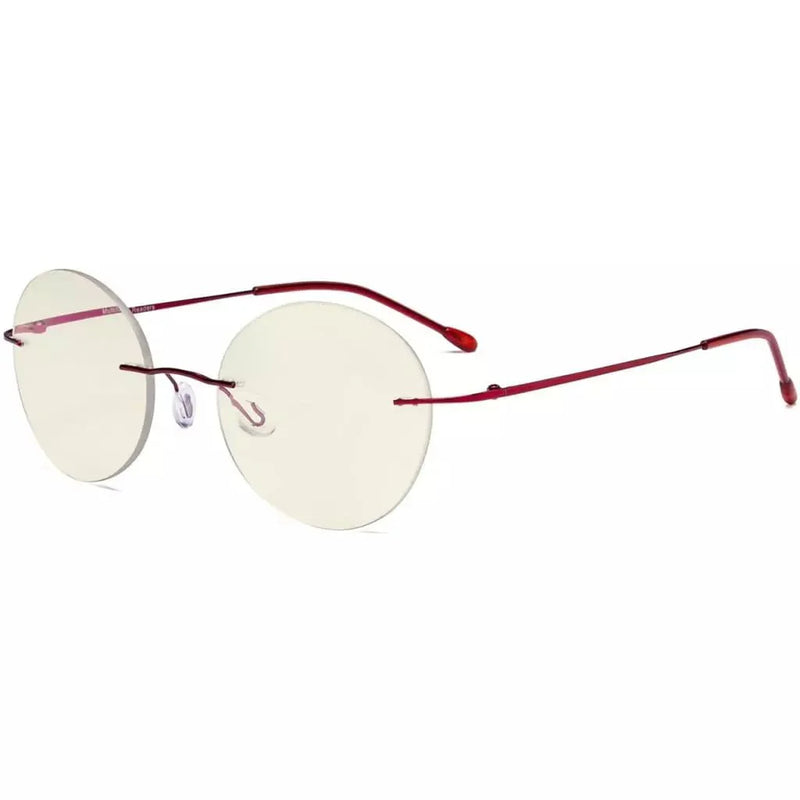 eyekeeper.com Rimless Multifocus Progressive Readers MWK9910 Eyeglasses White Smoke Red / +1.50