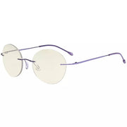 eyekeeper.com Rimless Multifocus Progressive Readers MWK9910 Eyeglasses White Smoke Purple / +2.00,Purple / +3.00