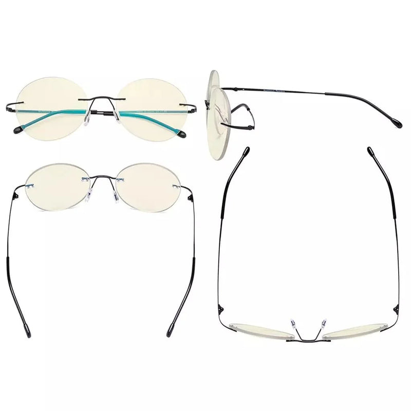 eyekeeper.com Rimless Multifocus Progressive Readers MWK9910 Eyeglasses White Smoke Black / +2.00,Black / +2.25,Gold / +1.75,Purple / +2.00,Purple / +3.00,Red / +1.50