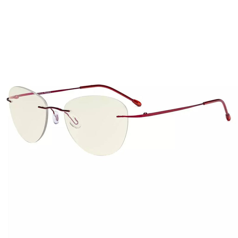 eyekeeper.com Rimless Pilot Progressive Multifocus Reading Glasses MWK9901B Eyeglasses White Smoke Red / +1.00,Red / +1.25,Red / +1.50,Red / +1.75,Red / +2.00,Red / +2.25,Red / +2.50,Red / +3.00,Red / +3.50