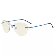 eyekeeper.com Rimless Pilot Progressive Multifocus Reading Glasses MWK9901B Eyeglasses White Smoke Blue / +1.00,Blue / +1.25,Blue / +1.50,Blue / +1.75,Blue / +2.00,Blue / +2.25,Blue / +2.50,Blue / +3.00,Blue / +3.50