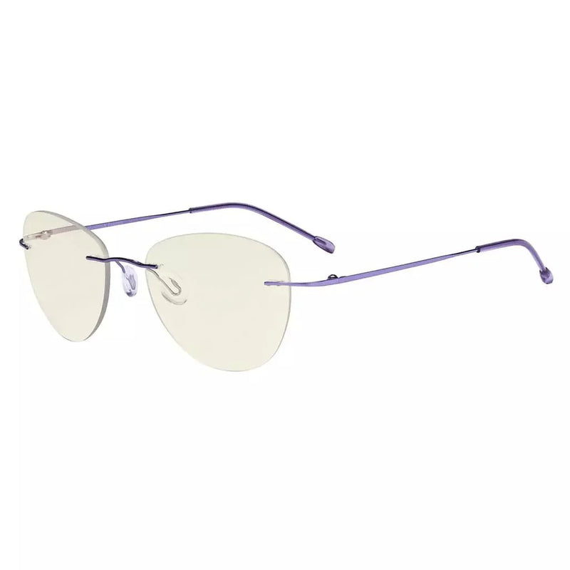 eyekeeper.com Rimless Pilot Progressive Multifocus Reading Glasses MWK9901B Eyeglasses White Smoke Purple / +1.00,Purple / +1.25,Purple / +1.50,Purple / +1.75,Purple / +2.00,Purple / +2.25,Purple / +2.50,Purple / +3.00,Purple / +3.50