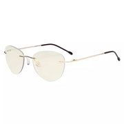 eyekeeper.com Rimless Pilot Progressive Multifocus Reading Glasses MWK9901B Eyeglasses White Smoke Gold / +1.00,Gold / +1.25,Gold / +3.00,Gold / +3.50