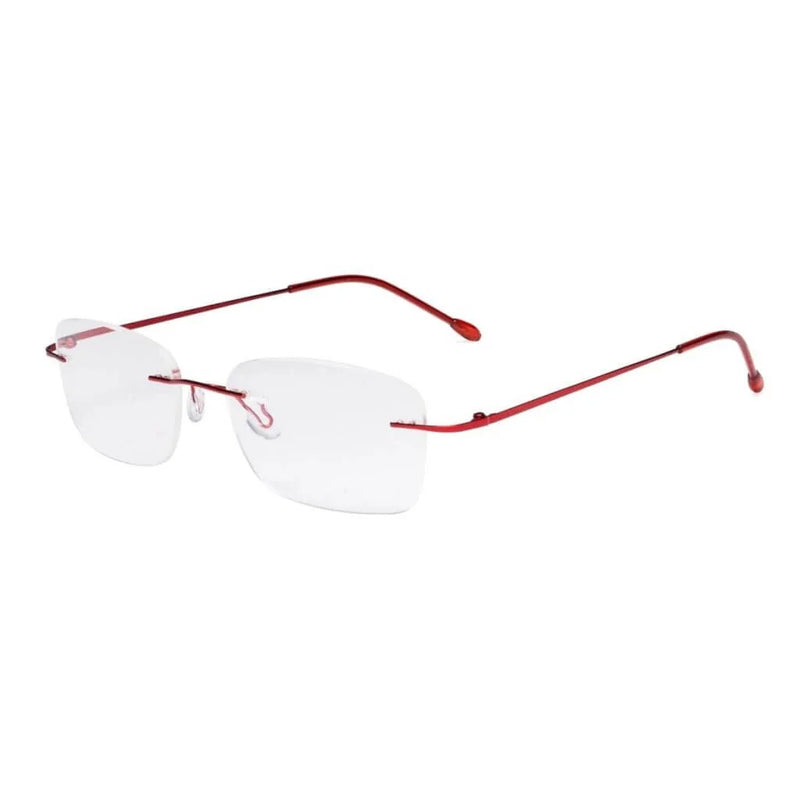 eyekeeper.com Rimless Reading Glasses RWK9905 Eyeglasses White Smoke Red / without magnification,Red / +0.50,Red / +1.00,Red / +1.25,Red / +1.50,Red / +1.75,Red / +2.00