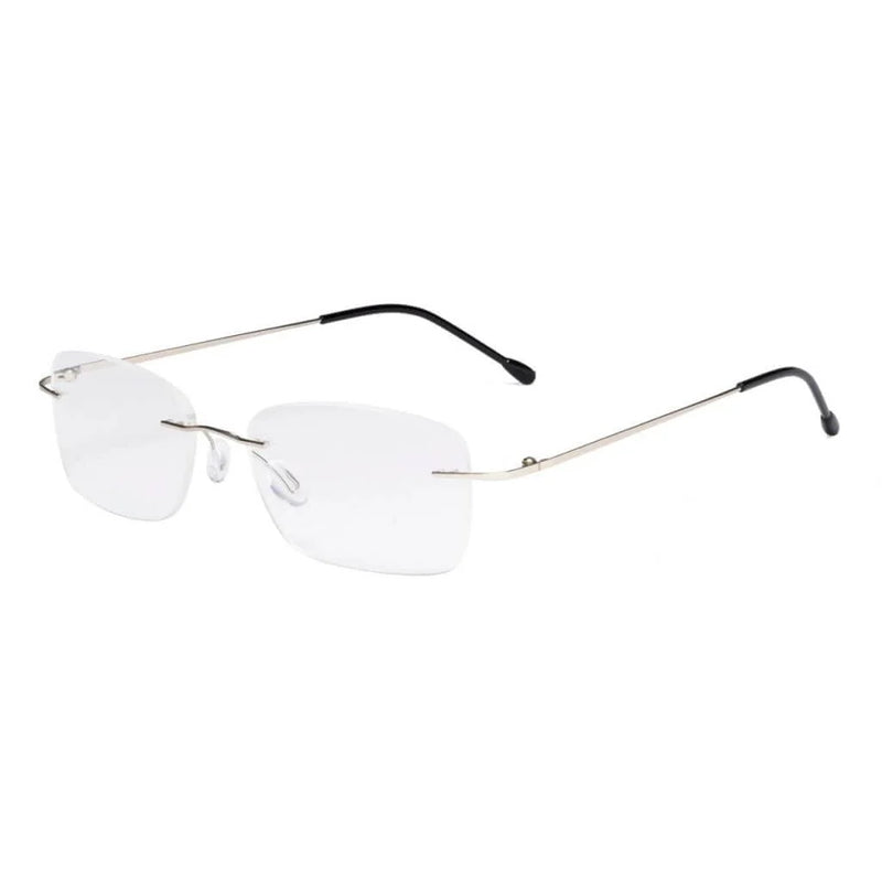 eyekeeper.com Rimless Reading Glasses RWK9905 Eyeglasses White Smoke Silver / +3.00