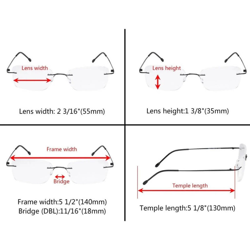 eyekeeper.com Rimless Reading Glasses RWK9905 Eyeglasses White Smoke Black / +1.00,Black / +1.25,Black / +3.00,Black / +3.50,Blue / without magnification,Blue / +0.50,Blue / +1.00,Blue / +2.25,Gold / +0.50,Gold / +1.00,Gold / +1.25,Gunmetal / +0.50,Gunmetal / +1.00,Purple / without magnification,Purple / +0.50,Red / withou