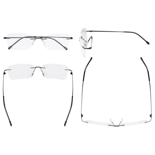 eyekeeper.com Rimless Reading Glasses RWK9905 Eyeglasses White Smoke Black / +1.00,Black / +1.25,Black / +3.00,Black / +3.50,Blue / without magnification,Blue / +0.50,Blue / +1.00,Blue / +2.25,Gold / +0.50,Gold / +1.00,Gold / +1.25,Gunmetal / +0.50,Gunmetal / +1.00,Purple / without magnification,Purple / +0.50,Red / withou