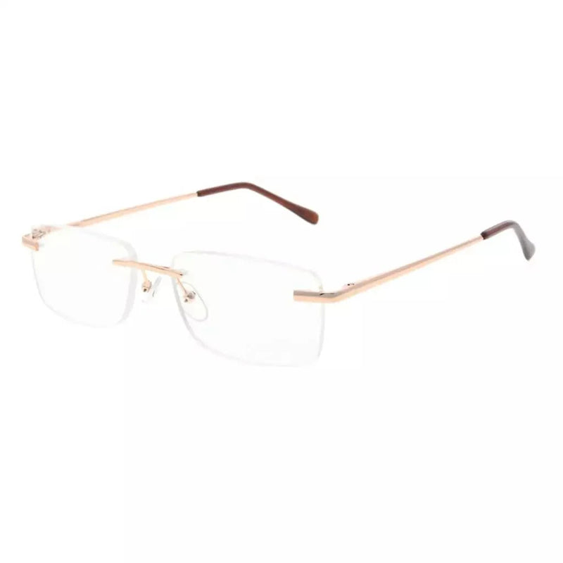 eyekeeper.com Rimless Rectangle Reading Glasses R1612 Eyeglasses White Smoke Gold / +0.50,Gold / +0.75,Gold / +1.00,Gold / +1.25,Gold / +1.75