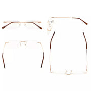 eyekeeper.com Rimless Rectangle Reading Glasses R1612 Eyeglasses White Smoke Gold / +0.50,Gold / +0.75,Gold / +1.00,Gold / +1.25,Gold / +1.75,Black / +0.50,Black / +0.75,Black / +1.00,Black / +1.50,Black / +2.00,Gunmetal / +0.50,Gunmetal / +1.00,Gunmetal / +1.25,Gunmetal / +2.00,Gunmetal / +2.50