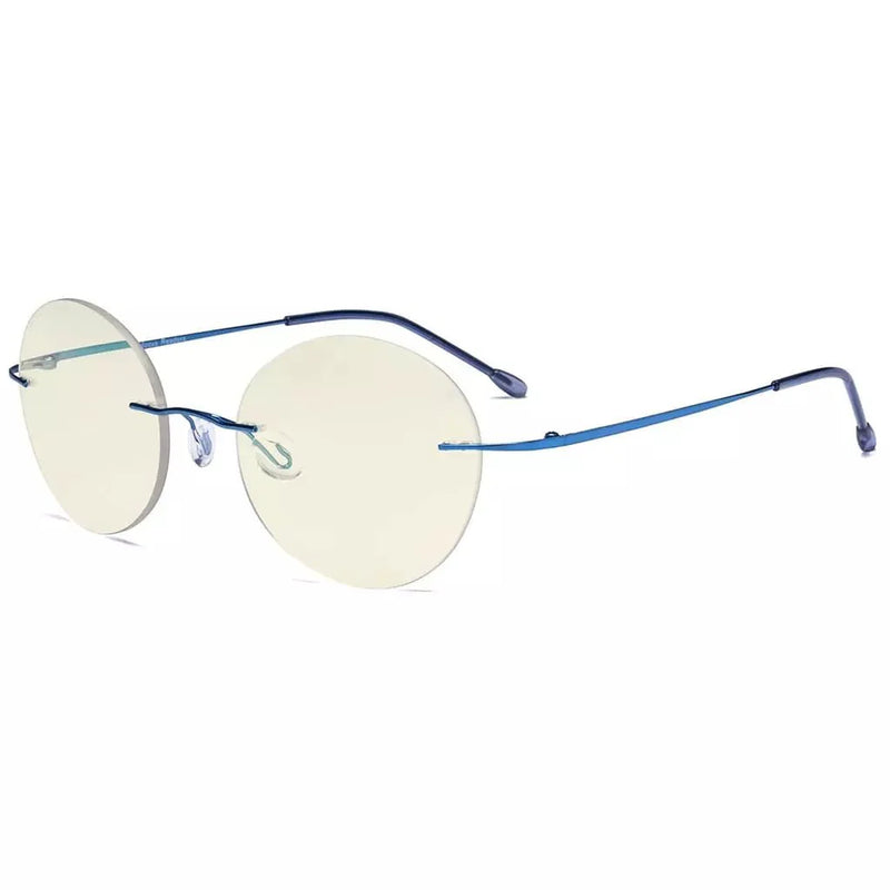 eyekeeper.com Rimless Round Multifocus Progressive Reading Glasses MWK9910 Eyeglasses White Smoke Blue / +1.00,Blue / +1.25,Blue / +1.50,Blue / +1.75,Blue / +2.00,Blue / +2.25,Blue / +2.50,Blue / +3.00,Blue / +3.50