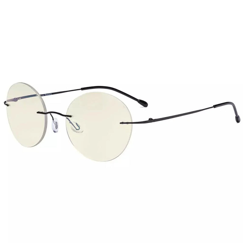 eyekeeper.com Rimless Round Multifocus Progressive Reading Glasses MWK9910 Eyeglasses White Smoke Black / +1.00,Black / +1.25,Black / +1.50,Black / +1.75,Black / +2.00,Black / +2.25,Black / +2.50,Black / +3.00,Black / +3.50