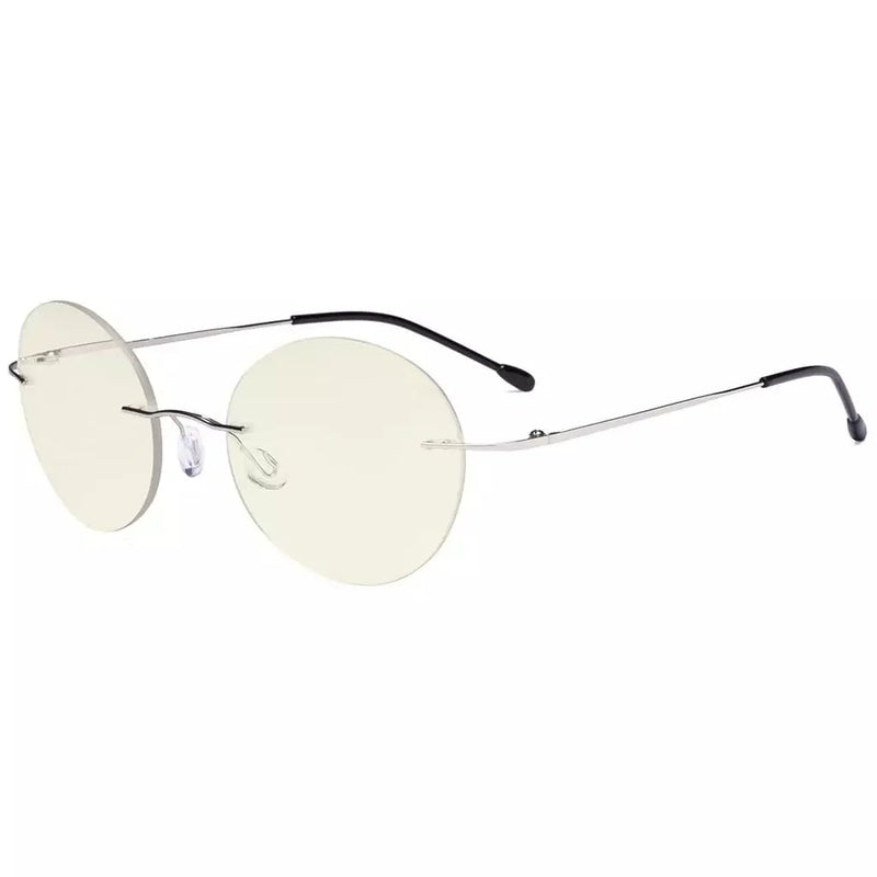 eyekeeper.com Rimless Round Multifocus Progressive Reading Glasses MWK9910 Eyeglasses White Smoke Silver / +1.00,Silver / +1.25,Silver / +1.50,Silver / +1.75,Silver / +2.00,Silver / +2.25,Silver / +2.50,Silver / +3.00,Silver / +3.50