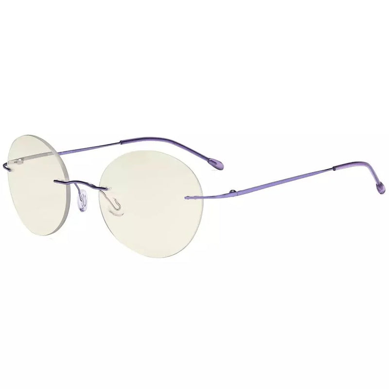 eyekeeper.com Rimless Round Multifocus Progressive Reading Glasses MWK9910 Eyeglasses White Smoke Purple / +1.00,Purple / +1.25,Purple / +1.50,Purple / +1.75,Purple / +2.00,Purple / +2.25,Purple / +2.50,Purple / +3.00,Purple / +3.50