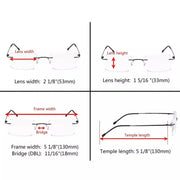 eyekeeper.com Rimless Spectacle Rectangle Reading Glasses RWK9904 Eyeglasses White Smoke Black / without magnification,Black / +0.50,Black / +1.00,Black / +1.25,Black / +1.50,Black / +1.75,Black / +2.00,Black / +2.25,Black / +2.50,Black / +3.00,Black / +3.50,Brown / without magnification,Brown / +0.50,Brown / +1.00,Brown / +1.25,Brown / +1.50