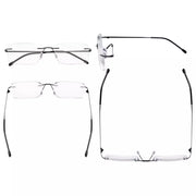 eyekeeper.com Rimless Spectacle Rectangle Reading Glasses RWK9904 Eyeglasses White Smoke Black / without magnification,Black / +0.50,Black / +1.00,Black / +1.25,Black / +1.50,Black / +1.75,Black / +2.00,Black / +2.25,Black / +2.50,Black / +3.00,Black / +3.50,Brown / without magnification,Brown / +0.50,Brown / +1.00,Brown / +1.25,Brown / +1.50