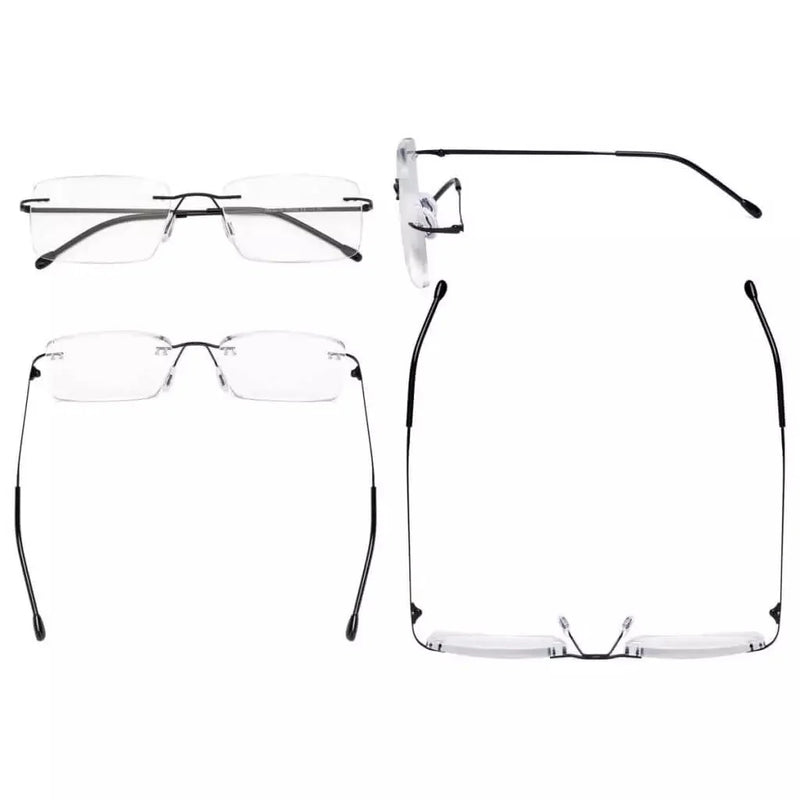 eyekeeper.com Rimless Spectacle Rectangle Reading Glasses RWK9904 Eyeglasses White Smoke Black / without magnification,Black / +0.50,Black / +1.00,Black / +1.25,Black / +1.50,Black / +1.75,Black / +2.00,Black / +2.25,Black / +2.50,Black / +3.00,Black / +3.50,Brown / without magnification,Brown / +0.50,Brown / +1.00,Brown / +1.25,Brown / +1.50