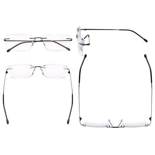 eyekeeper.com Rimless Spectacle Rectangle Reading Glasses RWK9904 Eyeglasses White Smoke Black / without magnification,Black / +0.50,Black / +1.00,Black / +1.25,Black / +1.50,Black / +1.75,Black / +2.00,Black / +2.25,Black / +2.50,Black / +3.00,Black / +3.50,Brown / without magnification,Brown / +0.50,Brown / +1.00,Brown / +1.25,Brown / +1.50