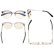 eyekeeper.com Rimmed Design Blue Light Filter Eyeglasses LX19001-BB40 Eyeglasses Dark Slate Gray Gold Black / without magnification,Gold Tortoise / without magnification,Silver / without magnification