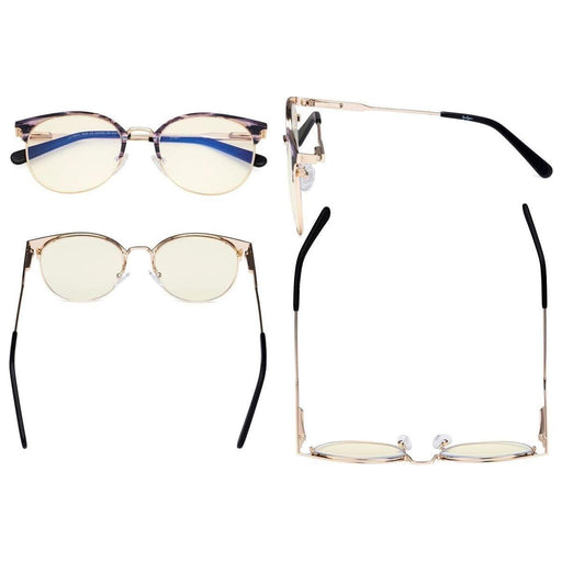 eyekeeper.com Rimmed Design Blue Light Filter Eyeglasses LX19001-BB40 Eyeglasses Dark Slate Gray Gold Black / without magnification,Gold Tortoise / without magnification,Silver / without magnification