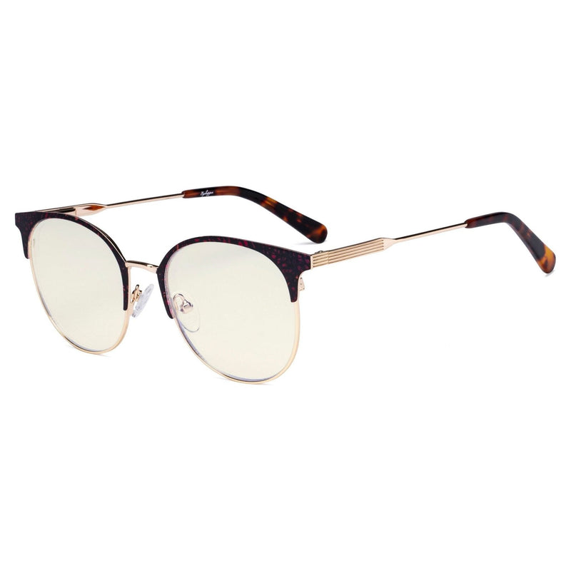 eyekeeper.com Rimmed Design Blue Light Filter Eyeglasses LX19001-BB40 Eyeglasses Antique White Gold Tortoise / without magnification