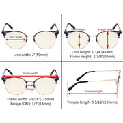 eyekeeper.com Rimmed Design Blue Light Filter Eyeglasses LX19001-BB40 Eyeglasses Dark Slate Gray Gold Black / without magnification,Gold Tortoise / without magnification,Silver / without magnification
