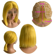 VIP Extensions RIO Lace Front U-Part Human Hair Bob Wig, Straight Wig Black 12'' / PURPLE,12'' / YELLOW,12'' / GREEN,12'' / ORANGE
