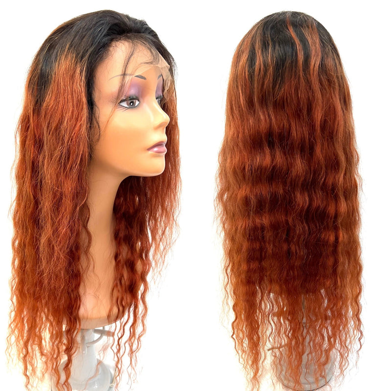 VIP Extensions RIO Malaysian Human Hair Front Lace Wig Human Hair Front Lace Wig White Smoke 26'' / T1B/GINGER