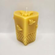 SAVAGE BEE-CHES® Heart and Bees Beeswax Candle – 5.9 oz Light Gray