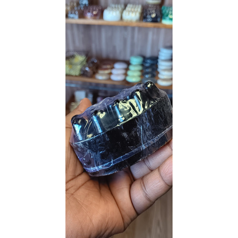 KaziRokz Espresso Rok Massage Therapy Soap Bar 5oz.(100% Vegan / Cruelty Free) Aloe Vera + Coffe Beans. Slate Gray