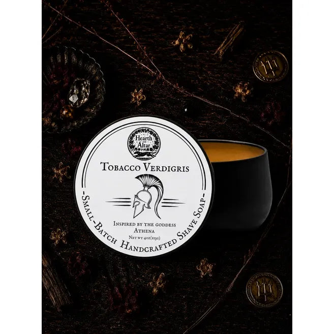 Hearth and Altar Hearth and Altar Tobacco Verdigris - Shave Soap 4 Oz Shaving & Grooming Black