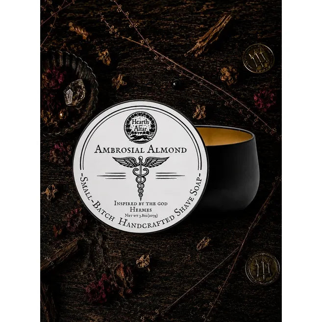Hearth and Altar Hearth and Altar Ambrosial Almond - Shave Soap 4 Oz Shaving & Grooming Black