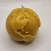 SAVAGE BEE-CHES® Earth Globe Beeswax Candle – 6.9 oz Light Gray